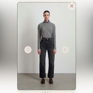 B-sides plain high straight jean in still black